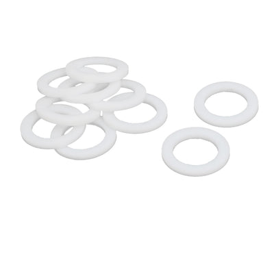 Harfington Uxcell PTFE Insulation Flat Spacer Washers Gasket Rings, Polytetrafluoroethylene Clear, Pack of 10