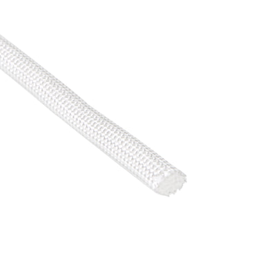 Harfington Uxcell Silicone Rubber Fiberglass Insulation Retardant Self-extinguishing Sleeving 5mmx10M RoHS White