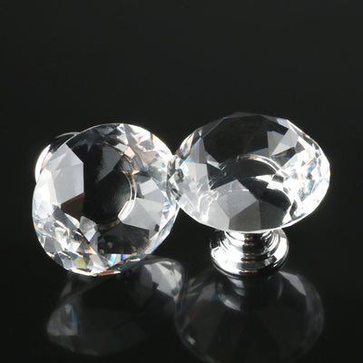 Harfington Uxcell Crystal Glass Door Drawer Knobs Cabinet Wardrobe Pull Handle Knobs 40mm Clear