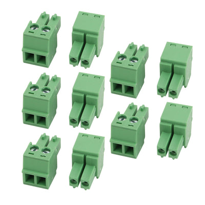 Harfington Uxcell 10 Pcs LC1 AC300V 8A 3.81mm Pitch 2P PCB Mount Terminal Block Wire Connector