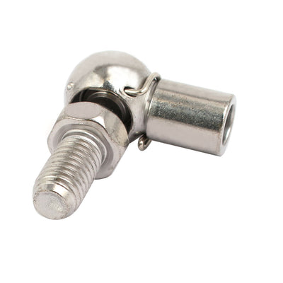 Harfington Uxcell M8 Male to M6 Female Thread 45# Steel Gas Spring Ball Joint End Fitting Silver Tone 2pcs