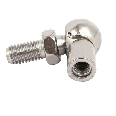 Harfington Uxcell M8 Male to M6 Female Thread 45# Steel Gas Spring Ball Joint End Fitting Silver Tone 2pcs