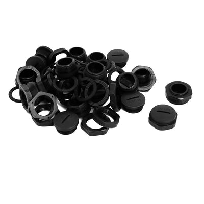 uxcell Uxcell PG13.5 Nylon Male Threaded Cable Gland Screw End Cap Cover Black 20pcs