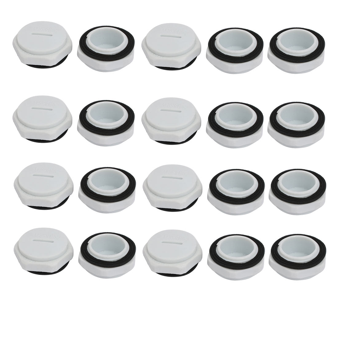 uxcell Uxcell M25 Nylon Male Threaded Cable Gland Screw End Cap Cover Gray 20pcs
