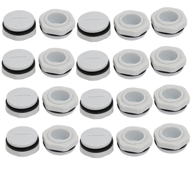 Harfington Uxcell PG13.5 Nylon Male Threaded Cable Gland Screw End Cap Cover Gray 10pcs