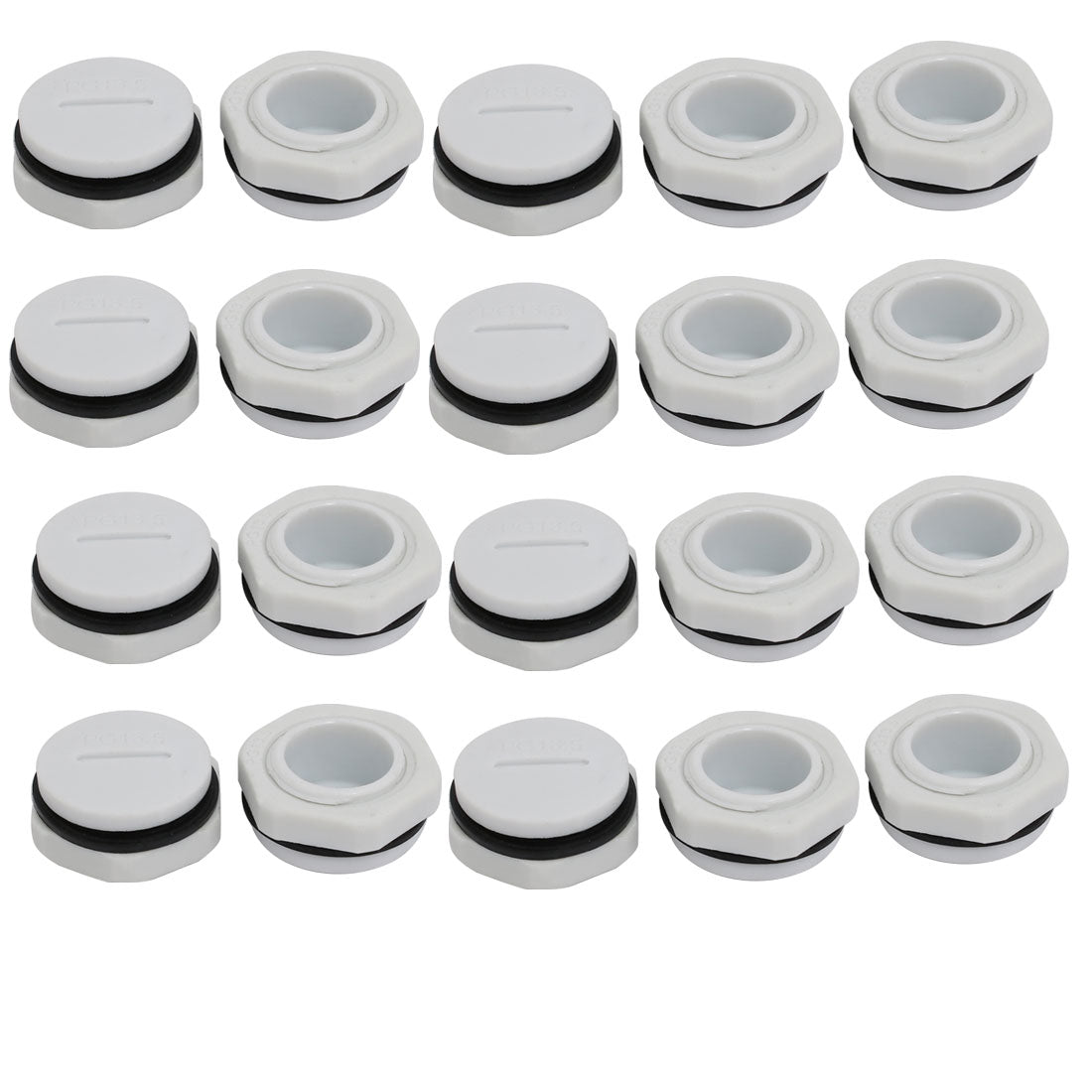 uxcell Uxcell PG13.5 Nylon Male Threaded Cable Gland Screw End Cap Cover Gray 10pcs