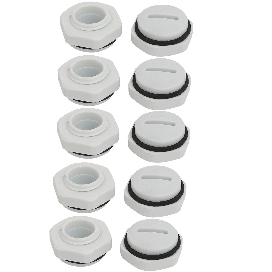 uxcell Uxcell PG9 Nylon Male Threaded Cable Gland Screw End Cap Cover Gray 10pcs