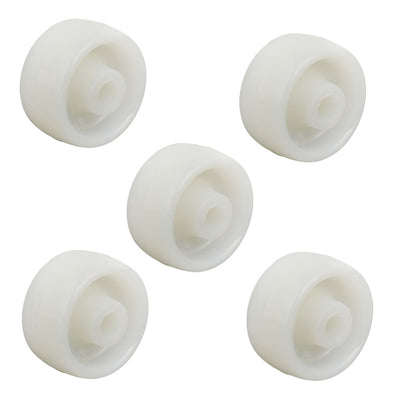 uxcell Uxcell 1-inch Diameter PP Wheel Skateboard Trolley Caster Pulley White 5pcs