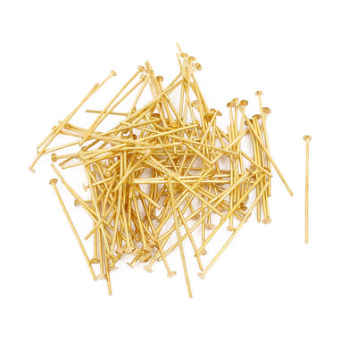uxcell Uxcell 100Pcs 3cm Length Copper Chandelier Connector Hook Needle Golden Tone for Crystal Light