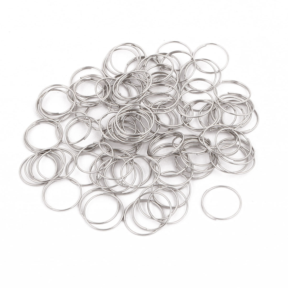 uxcell Uxcell 100pcs 11mm Outer Diameter Chandelier Connector Steel  O- Silver Tone