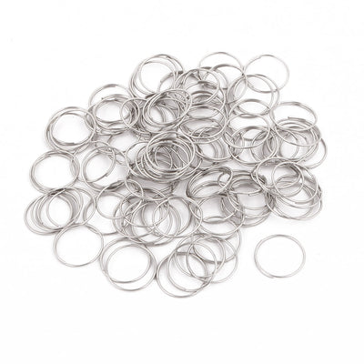 Harfington Uxcell 100pcs 11mm Outer Diameter Chandelier Connector Steel  O- Silver Tone