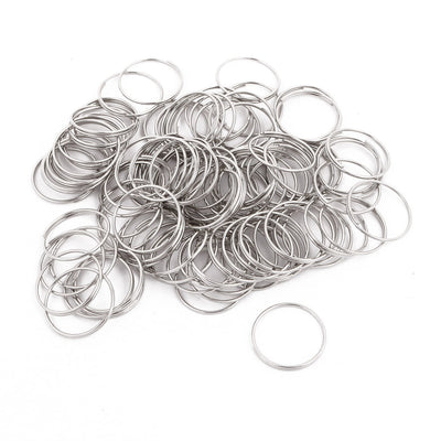 uxcell Uxcell 100pcs 15mm Outer Diameter Chandelier Connector Steel Ring O-ring Silver Tone