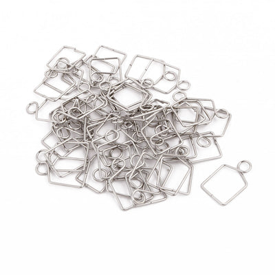 uxcell Uxcell 50Pcs 12mm Width Chromium Tone Chandelier Connector Clip for Fastening Crystal