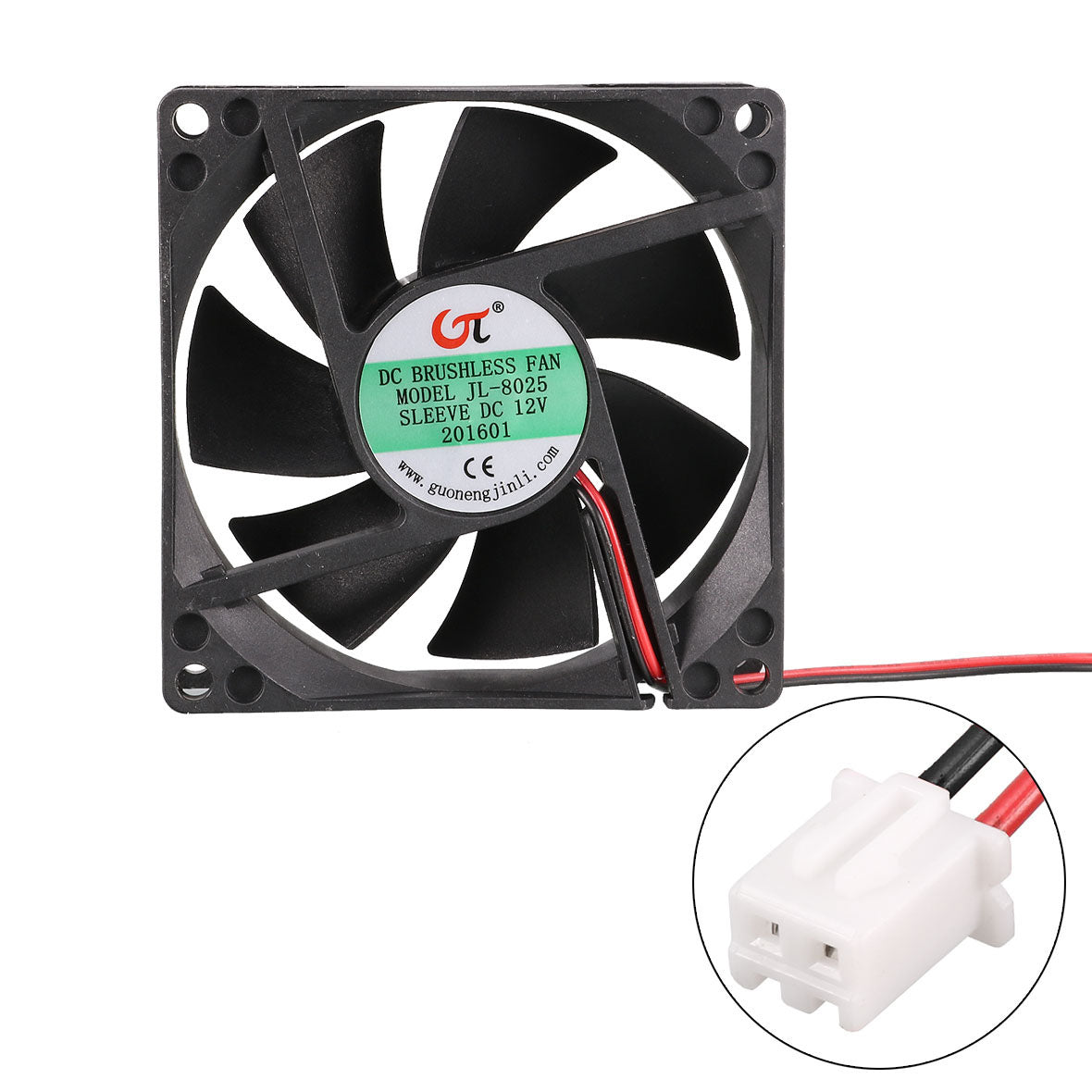 uxcell Uxcell 80mm x 80mm x 25mm 12V DC Cooling Fan Long Life Sleeve Bearing Computer Case Fan