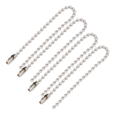 Harfington Uxcell Stainless Steel Bead Ball Chain Keychain 2.4mm by 6 Inches 4pcs