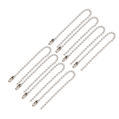Harfington Uxcell Stainless Steel Bead Ball Chain Keychain 2.4mm by 6 Inches 8pcs