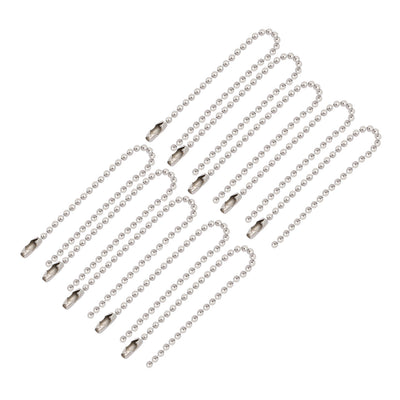 Harfington Uxcell Stainless Steel Bead Ball Chain Keychain 2.4mm by 6 Inches 10pcs