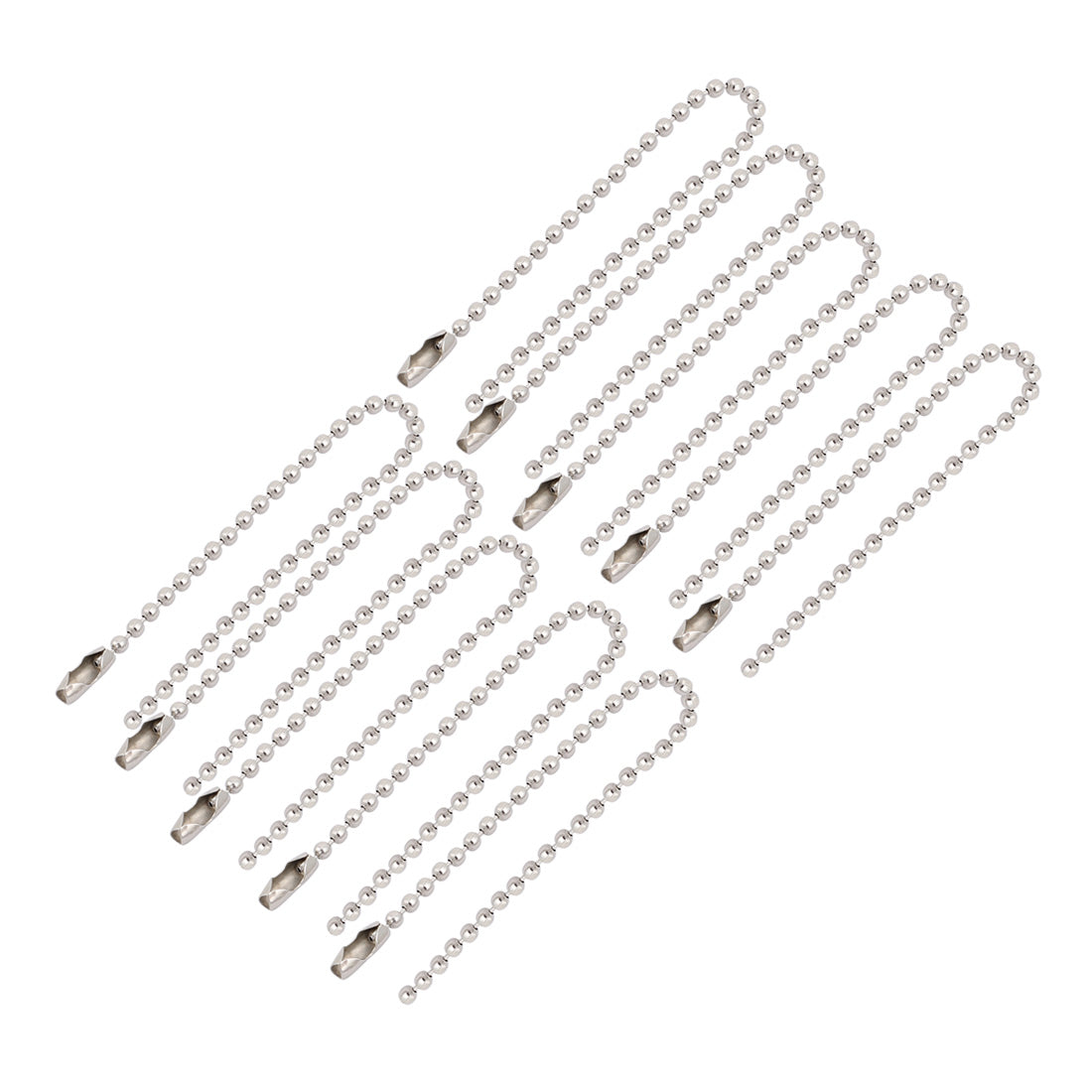 uxcell Uxcell Stainless Steel Bead Ball Chain Keychain 2.4mm by 6 Inches 10pcs