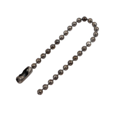 Harfington Uxcell 10pcs 2.4mm Dia Metal Beaded Connector Ball Key Chain 4inch Length Black