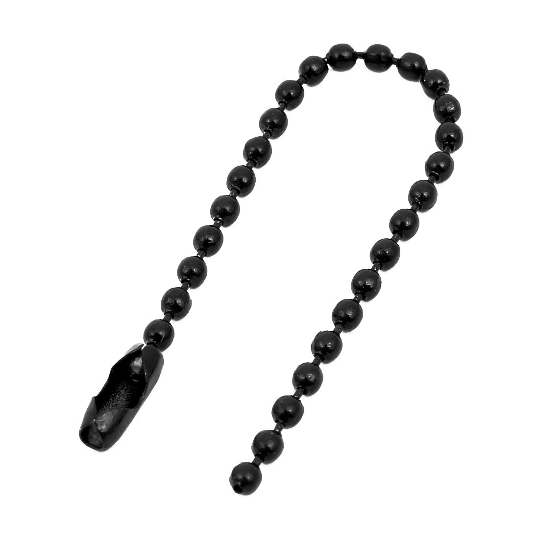 uxcell Uxcell 6Pcs Black Metal Bead Clasp Ball Connector Chain Keychain 2.4mm Dia 10cm Length