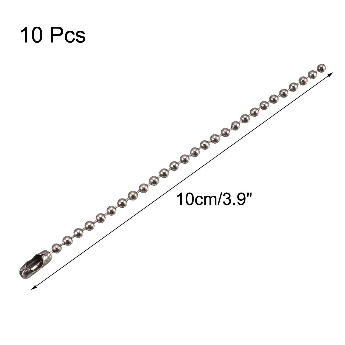 uxcell Uxcell 10Pcs Metal Bead Clasp Ball Connector Chain Keychain 2.4mm Dia 10cm Length