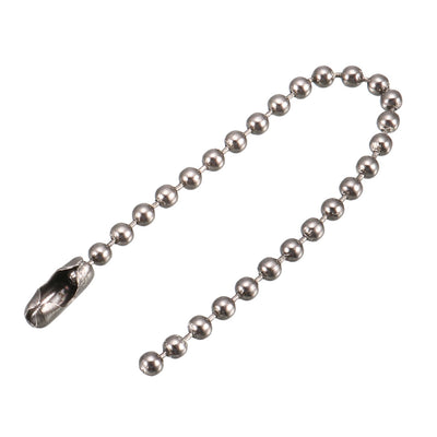 Harfington Uxcell 10Pcs Metal Bead Clasp Ball Connector Chain Keychain 2.4mm Dia 10cm Length