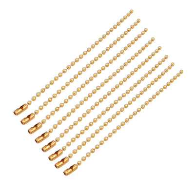 Harfington Uxcell 8pcs 2.4mm Dia Copper Beaded Connector Ball Key Chain Gold Tone 10cm Length