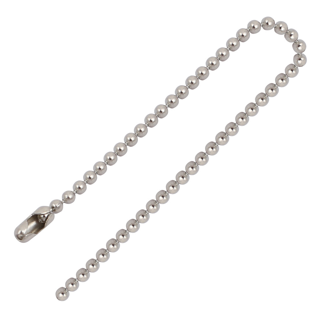 uxcell Uxcell 8Pcs Stainless Steel Clasp Chain Ball Keychain Silver Tone 1.5mm Dia 8cm Length