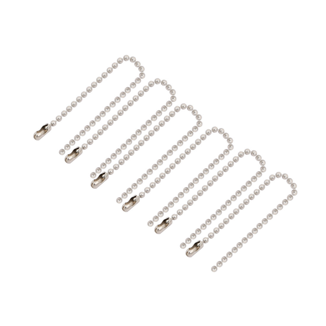 uxcell Uxcell 6pcs Stainless Steel Clasp Ball Chain Keychain Silver Tone 2mm Dia 8cm Length