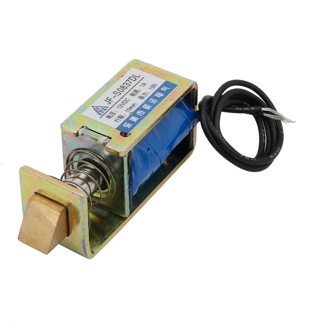 uxcell Uxcell DC12V 1A 10mm Stroke 15N Force Push Pull Type Frame DC Solenoid Electromagnet Magnet JF-S0837DL