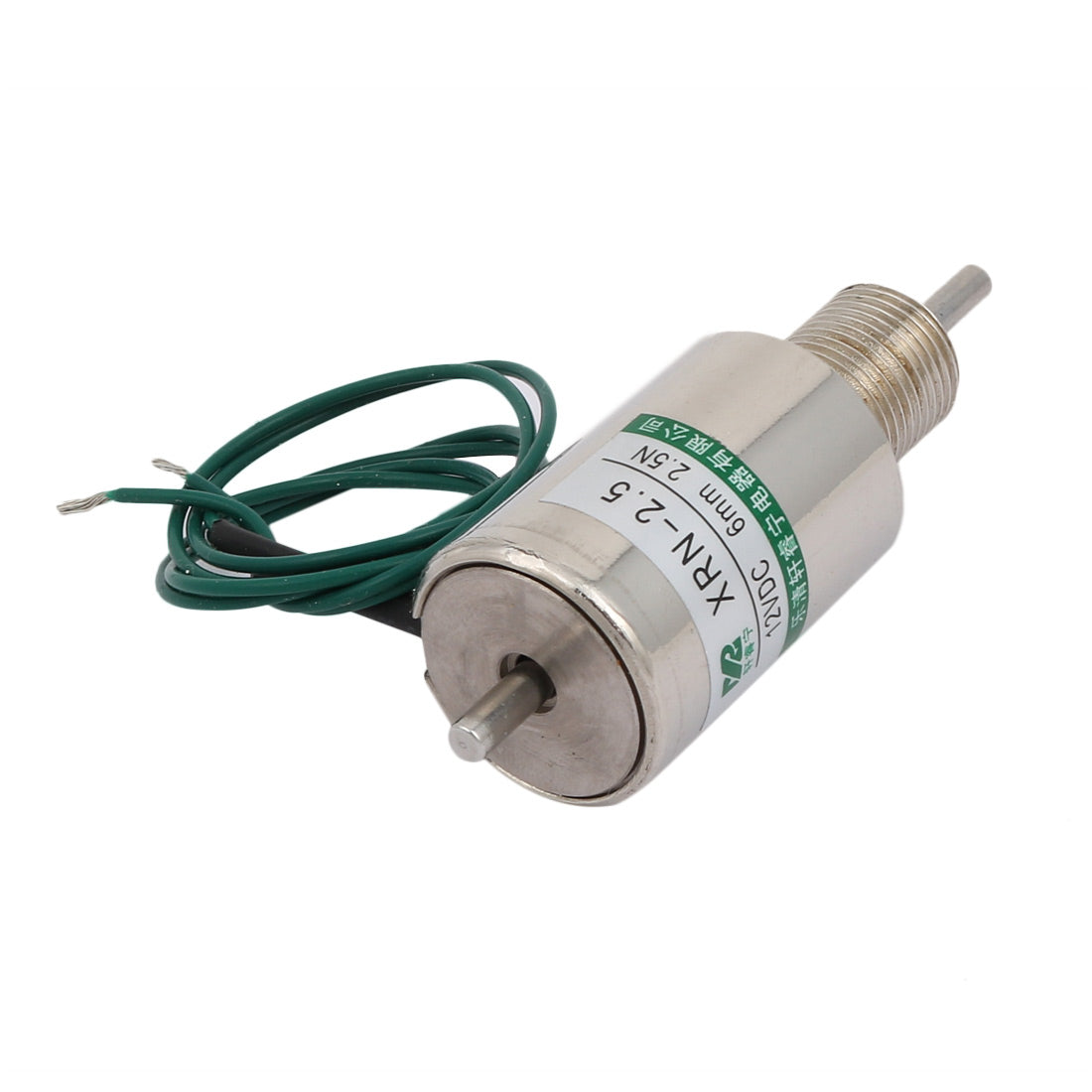 uxcell Uxcell XRN-2.5 DC 12V 6mm/2.5N Push Type Cylindrical Solenoid Electromagnet