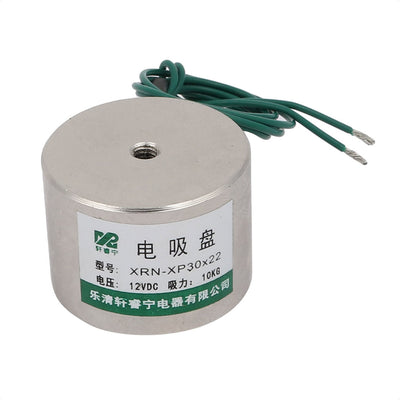 Harfington Uxcell DC 12V 10KG Lifting Holding Round Magnet Electromagnet Solenoid 30mm Diameters