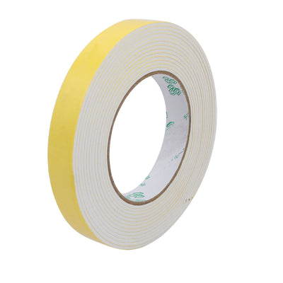 Harfington Uxcell 15mm Width 2mm Thick Single Side Sealed Shockproof Sponge Tape White 5M Length