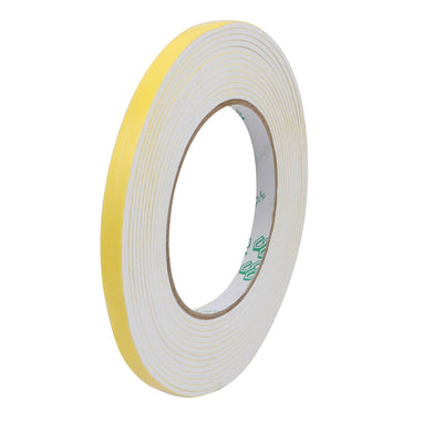Harfington Uxcell 8mm Width 2mm Thick Single Side Sealed Shockproof Sponge Tape White 5M Length