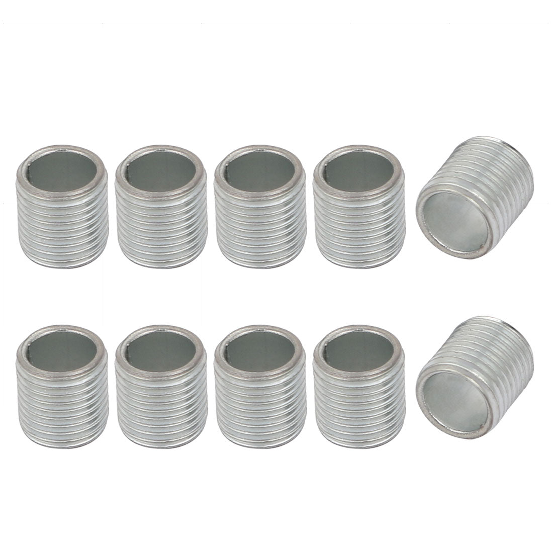 uxcell Uxcell 10Pcs M10 Full Threaded Lamp Nipple Straight Pass-Through Pipe Connector 10mm Length
