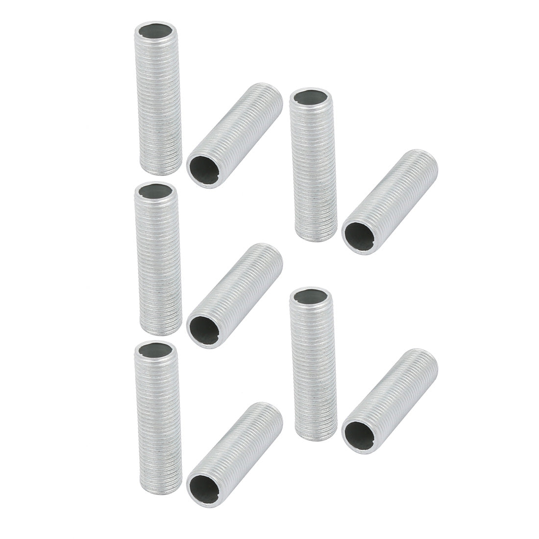 Uxcell 10Pcs M10 Full Threaded Lamp Nipple Straight Pass-Through Pipe ...