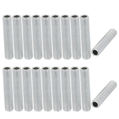 Harfington Uxcell 20Pcs M8 1mm Pitch Threaded Zinc Plated Pipe Nipple Lamp Parts 40mm Long