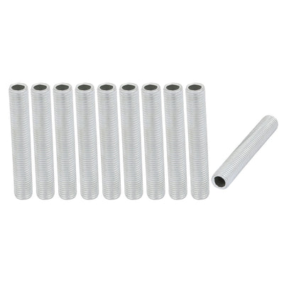Harfington Uxcell 10Pcs M8 1mm Pitch Threaded Zinc Plated Pipe Nipple Lamp Parts 50mm Long