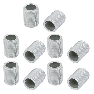 Harfington Uxcell 10 Pcs Metric M12 1mm Pitch Thread Zinc Plated Pipe Nipple Lamp Parts 15mm Long