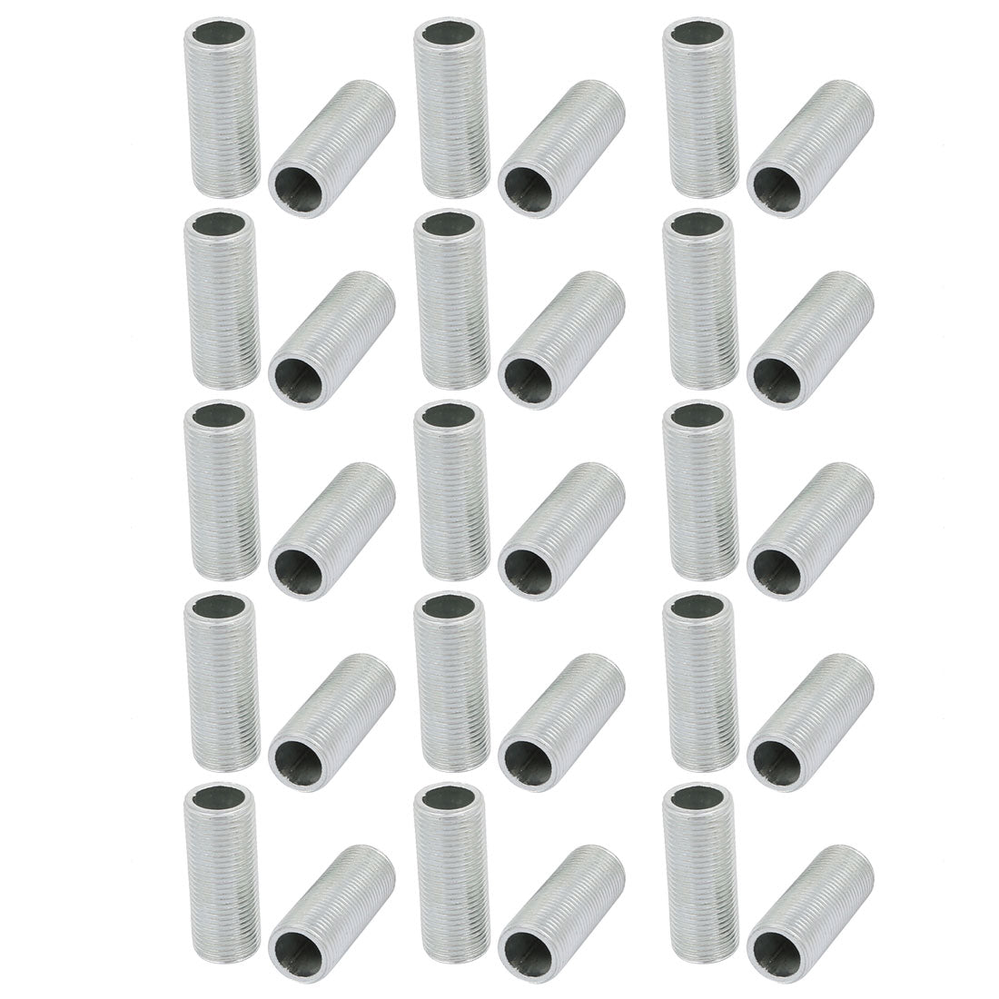 uxcell Uxcell 30 Pcs Metric M12 1mm Pitch Thread Zinc Plated Pipe Nipple Lamp Parts 30mm Long