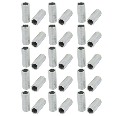 Harfington Uxcell 30 Pcs Metric M12 1mm Pitch Thread Zinc Plated Pipe Nipple Lamp Parts 30mm Long