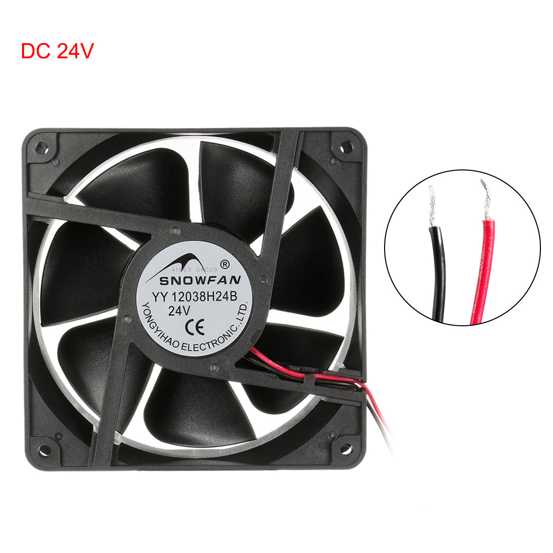 uxcell Uxcell 120mm x 38mm 24V DC Industrial Cooling Fan 235 CFM High Airflow