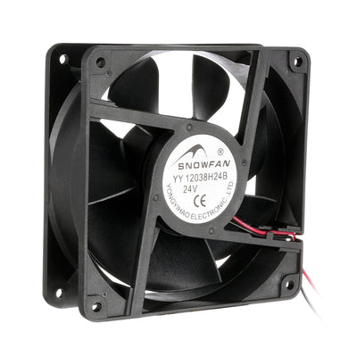 Harfington Uxcell 120mm x 38mm 24V DC Industrial Cooling Fan 235 CFM High Airflow