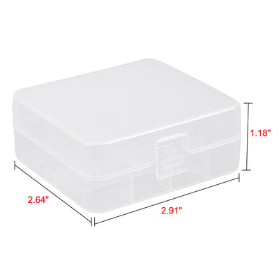 Harfington Uxcell Transparent Plastic Battery Organizer Case Holder Storage Box Container for 26650 Battery