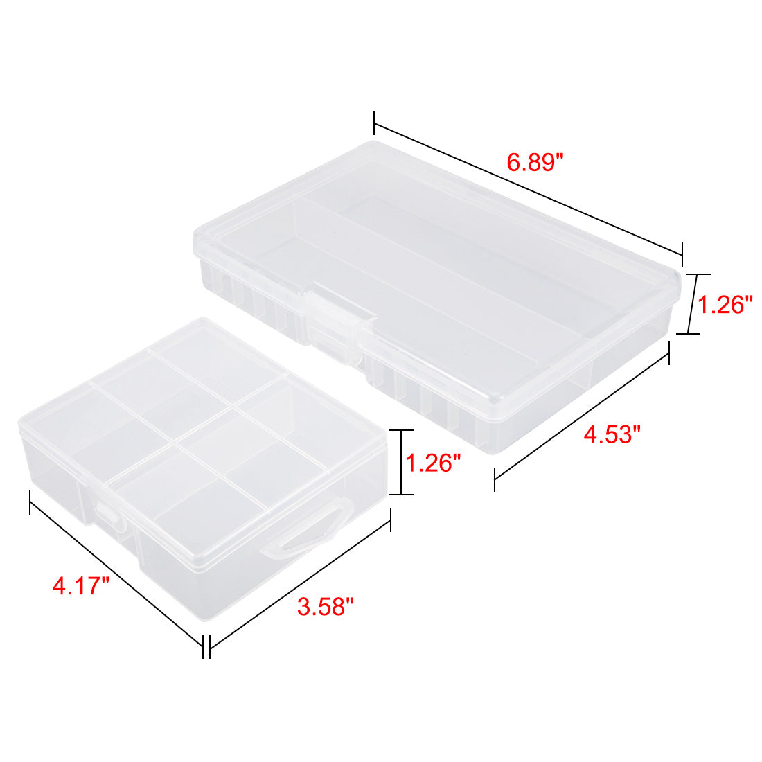uxcell Uxcell 2pcs Portable 24 AA Battery Storage Box, 48 AA Batteries Protective Container