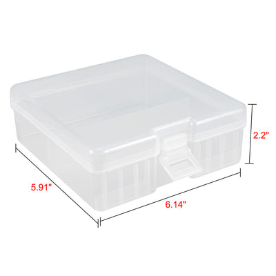 Harfington Uxcell Portable Battery Storage Box Protective Container Transparent for AAA/AA/C/D/9V batteries.