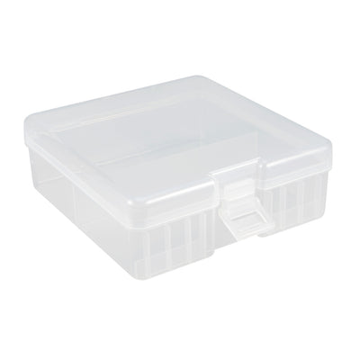 Harfington Uxcell Portable Battery Storage Box Protective Container Transparent for AAA/AA/C/D/9V batteries.