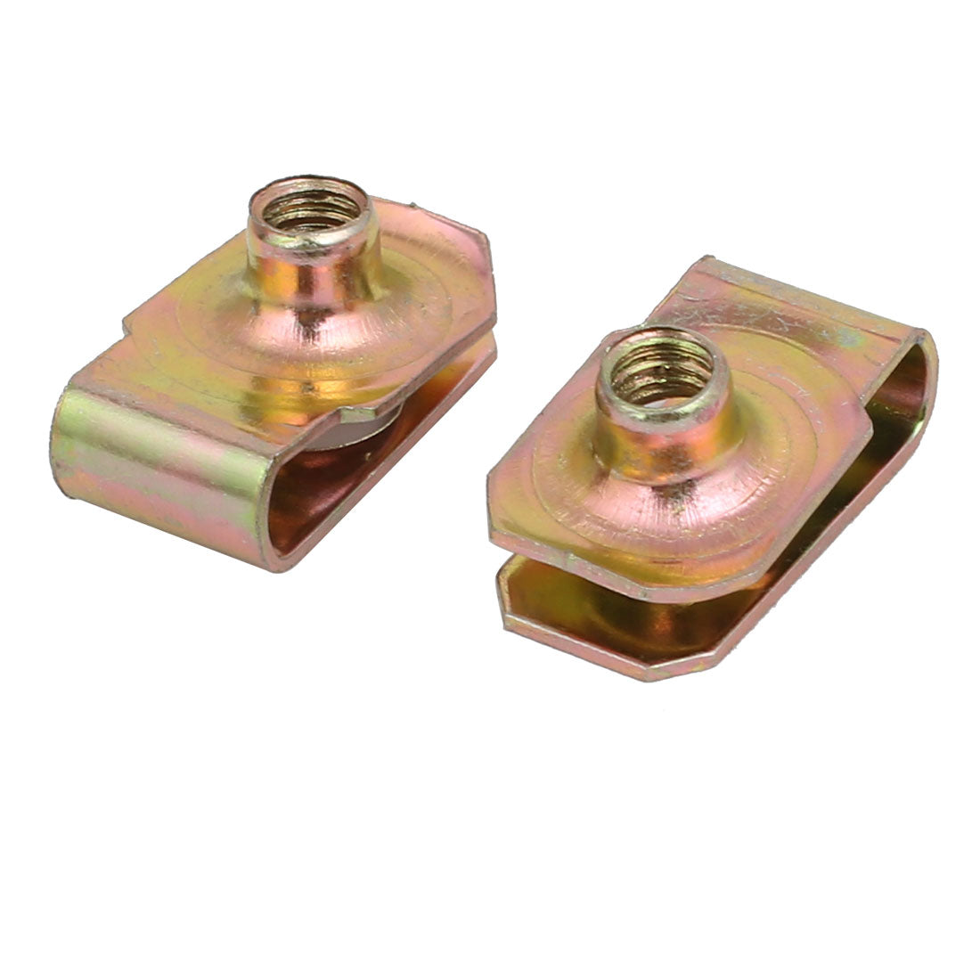 Uxcell 20pcs 65Mn Spring Steel Speed Fastener U Nut Clip Brass Tone for ...