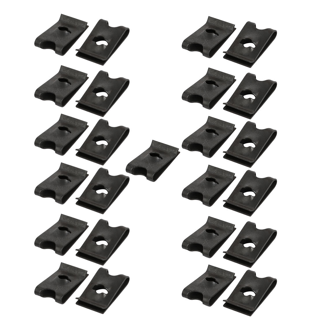 uxcell Uxcell 25pcs Spring Steel Speed Fastener Extruded U Nut Black for M4 / ST4.2 Screw Bolt