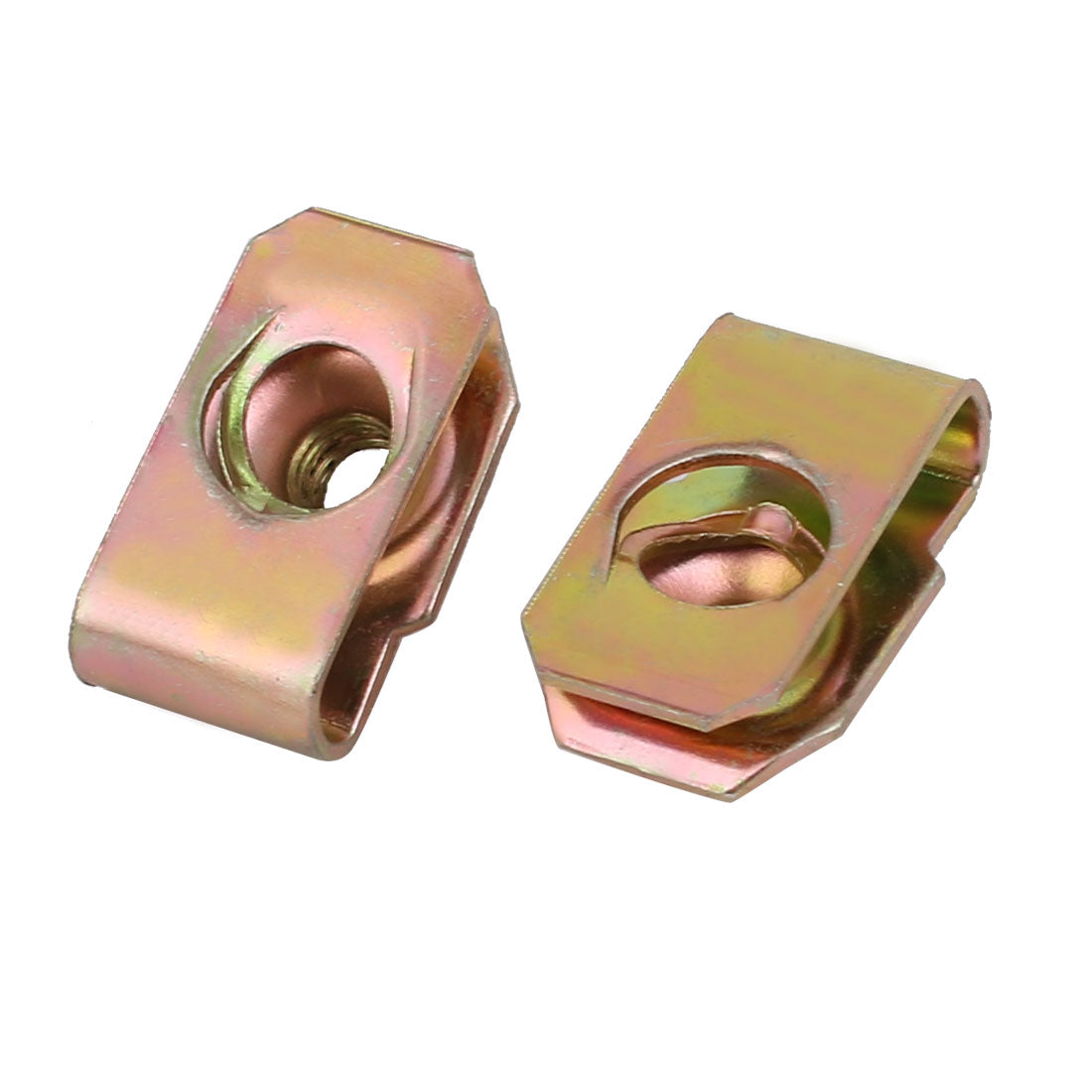 Uxcell 25pcs 65Mn Spring Steel Speed Fastener U Nut Clip Brass Tone for ...